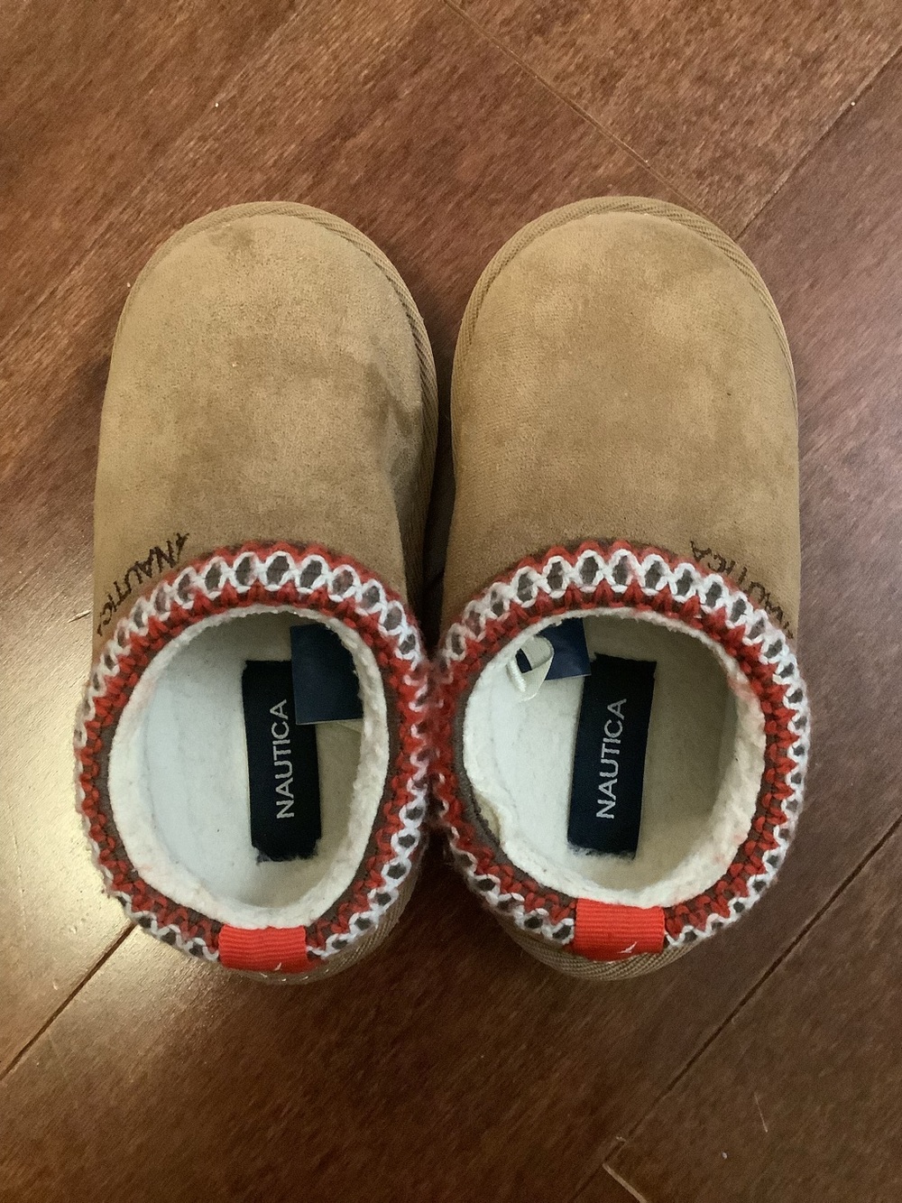 Nautica toddler size 10 winter clogs slippers moccasins fur lined shoes